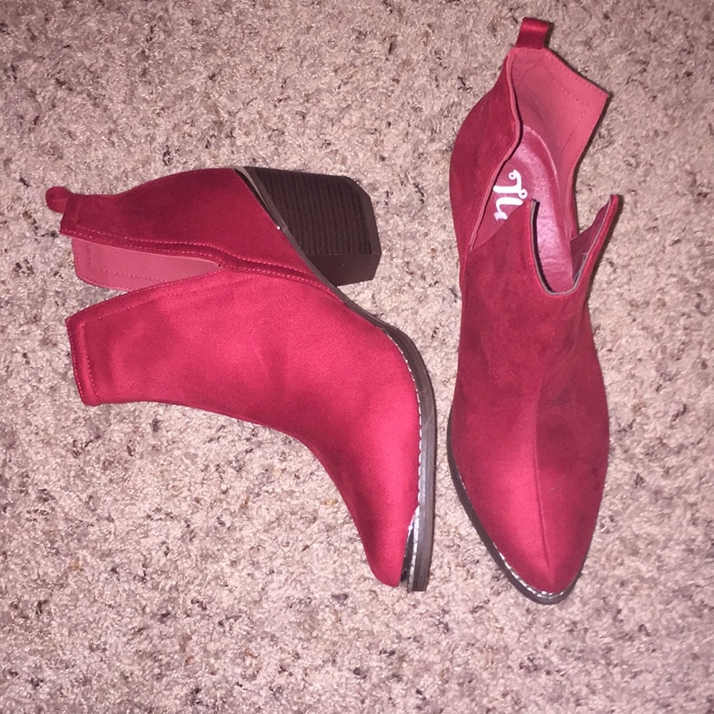 Red Fabric Boots